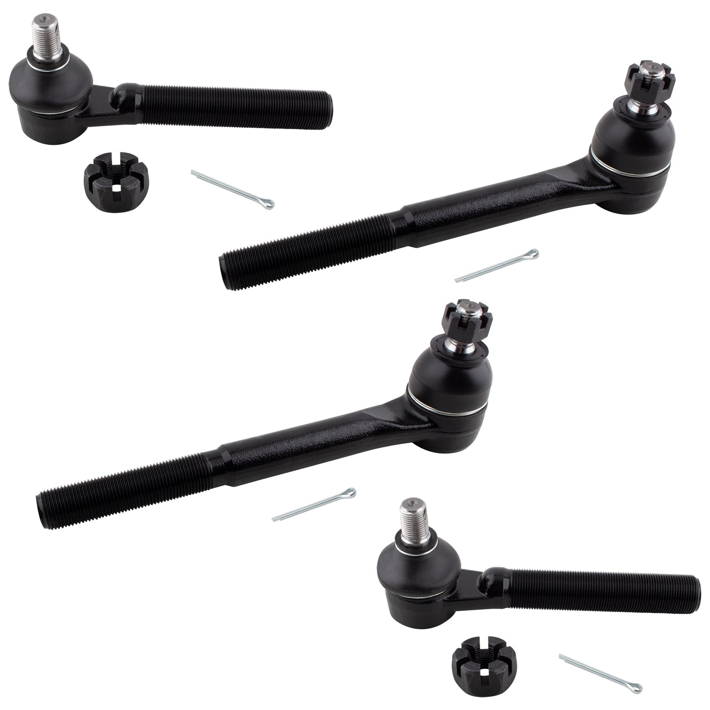 BOXI (Set of 4) Front Inner and Outer Tie Rod End Links Fits for Chevrolet C3500 1991-2000 for GMC