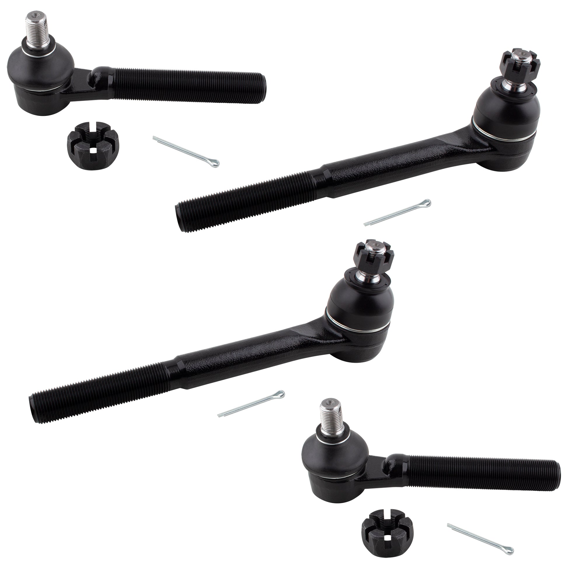 BOXI (Set of 4) Front Inner and Outer Tie Rod End Links Fits for Chevrolet C3500 1991-2000 for GMC