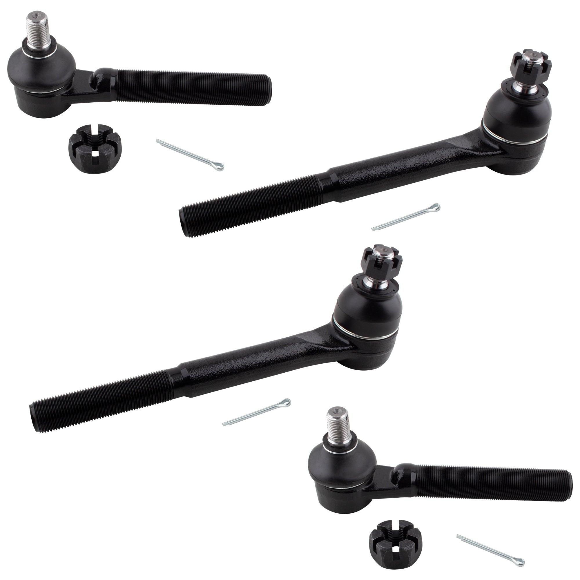 BOXI (Set of 4) Front Inner and Outer Tie Rod End Links Fits for Chevrolet C3500 1991-2000 for GMC