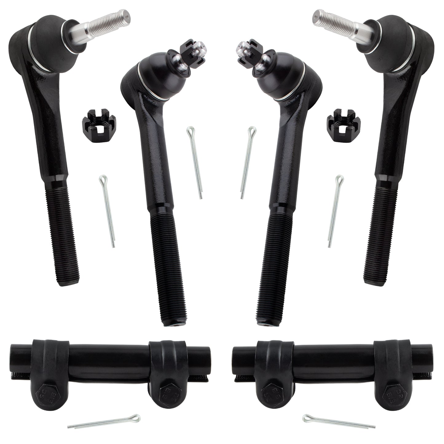 BOXI (Set of 6) Front Inner & Outer Tie Rod Ends w
