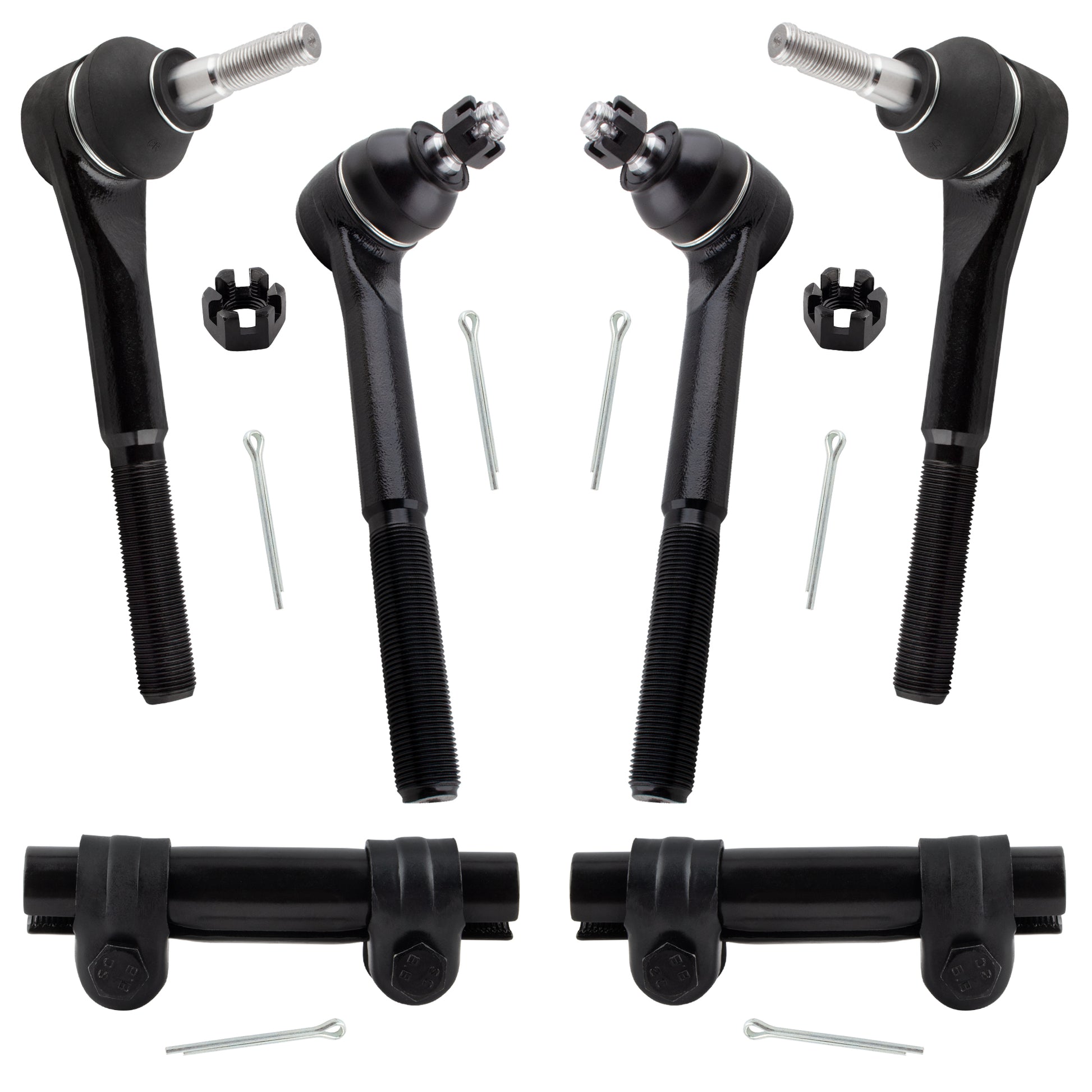 BOXI (Set of 6) Front Inner & Outer Tie Rod Ends w