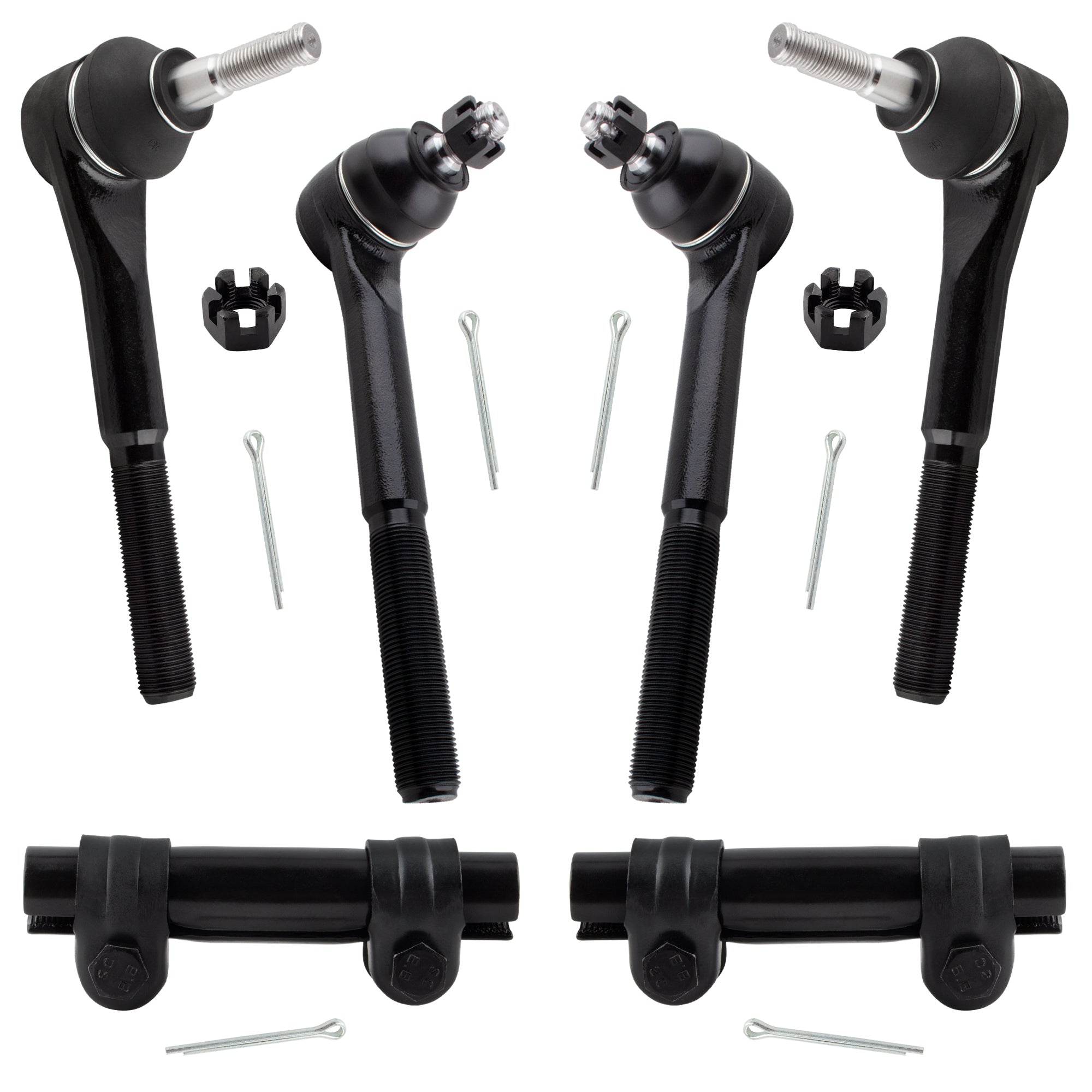 BOXI (Set of 6) Front Inner & Outer Tie Rod Ends w
