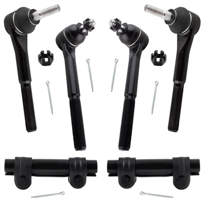 BOXI (Set of 6) Front Inner & Outer Tie Rod Ends w