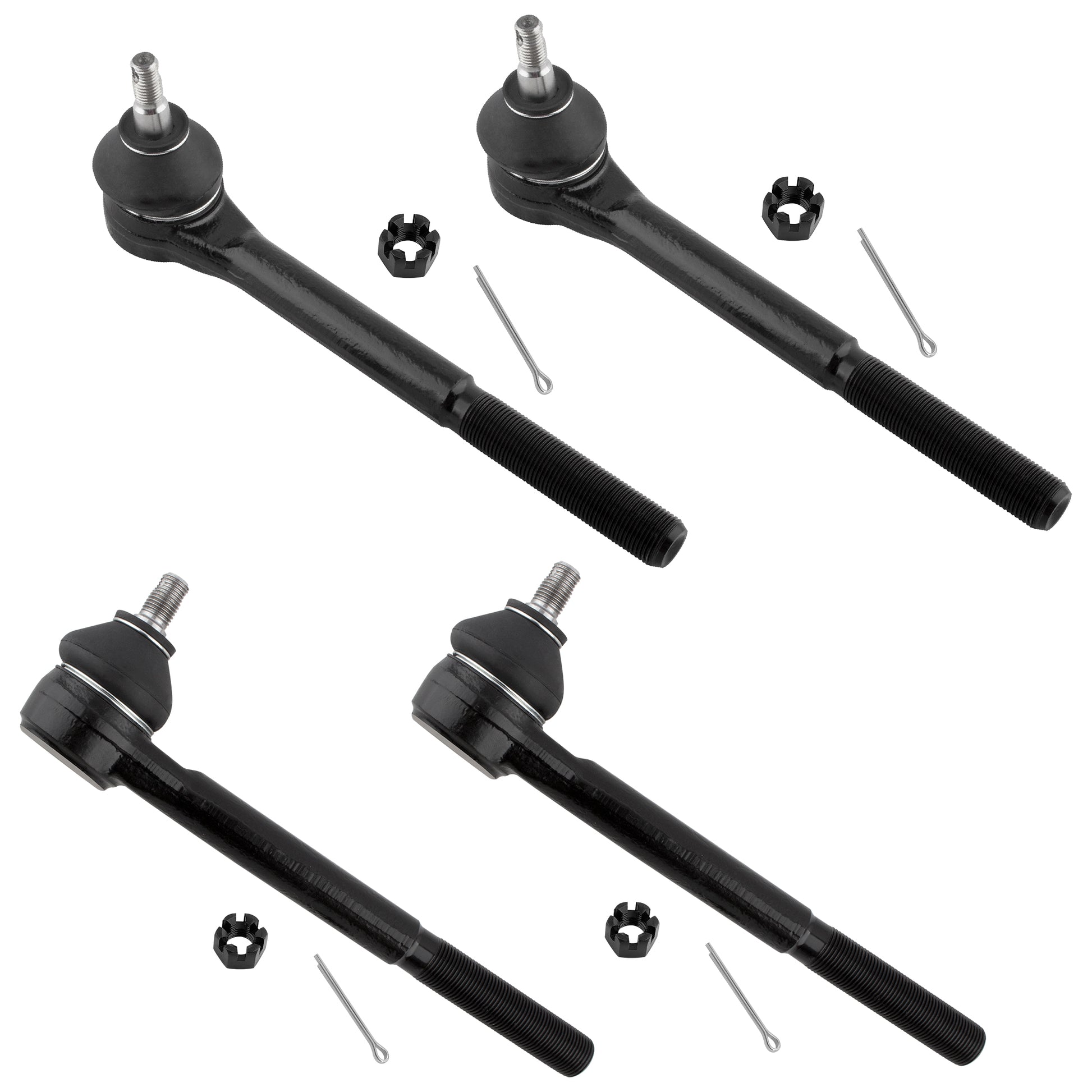 BOXI (Set of 4) Front Inner Outer Tie Rods Kit Fits for Chevrolet Blazer 1996-2005 S10 1996-2003