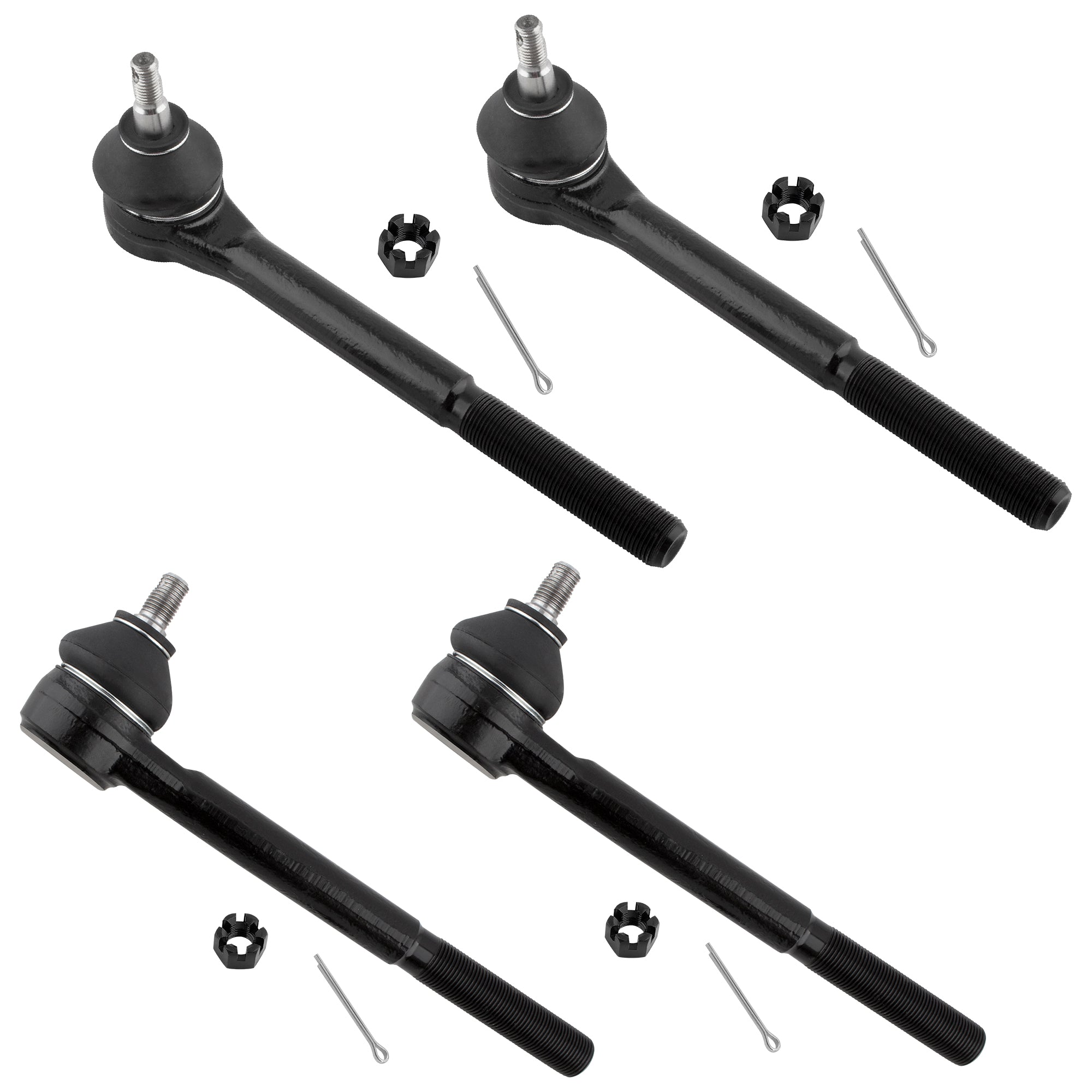 BOXI (Set of 4) Front Inner Outer Tie Rods Kit Fits for Chevrolet Blazer 1996-2005 S10 1996-2003