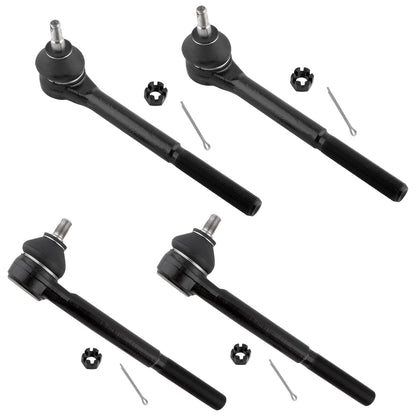BOXI (Set of 4) Front Inner Outer Tie Rods Kit Fits for Chevrolet Blazer 1996-2005 S10 1996-2003