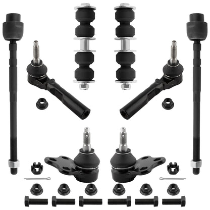 BOXI 8pcs Front Lower Ball Joints Inner Outer Tie Rods Sway Bars Kit Fits for Chevrolet Cavalier