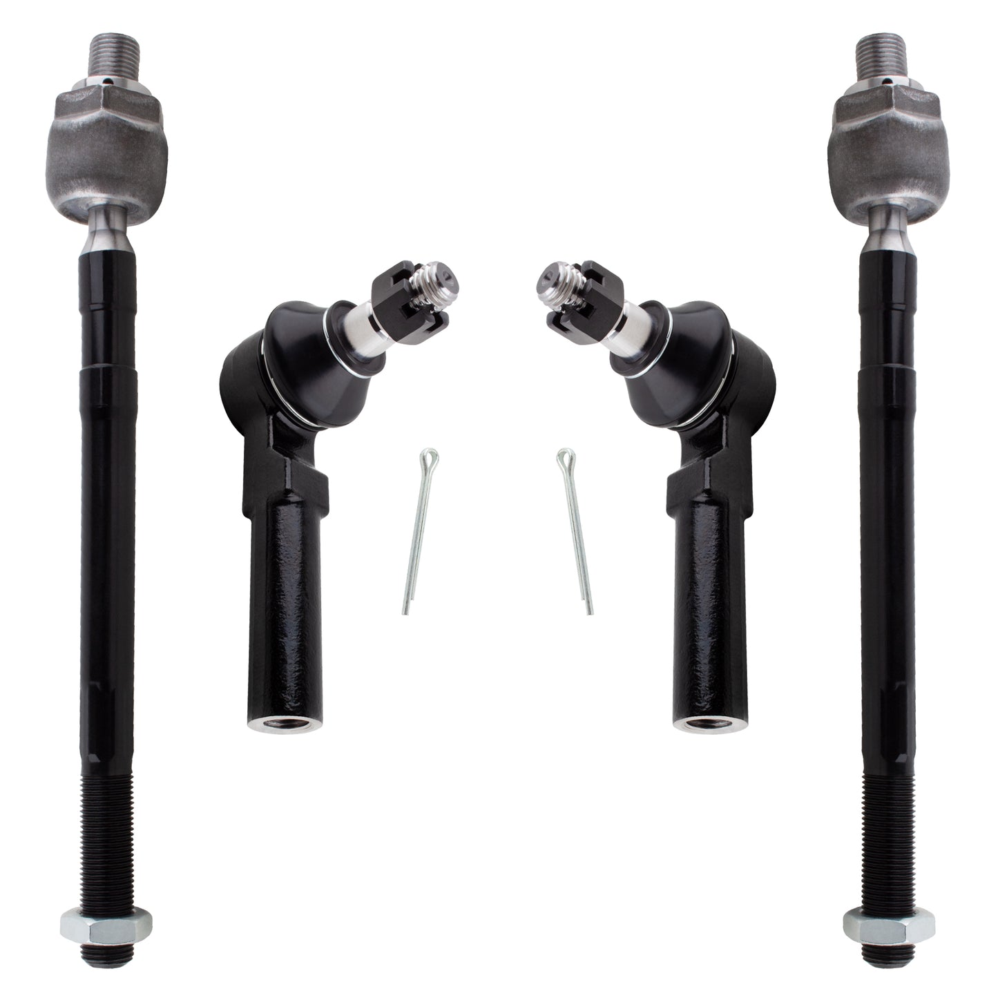 BOXI (Set of 4) Front Inner & Outer Tie Rod End Links Fits for Chevrolet Colorado 2006-2007