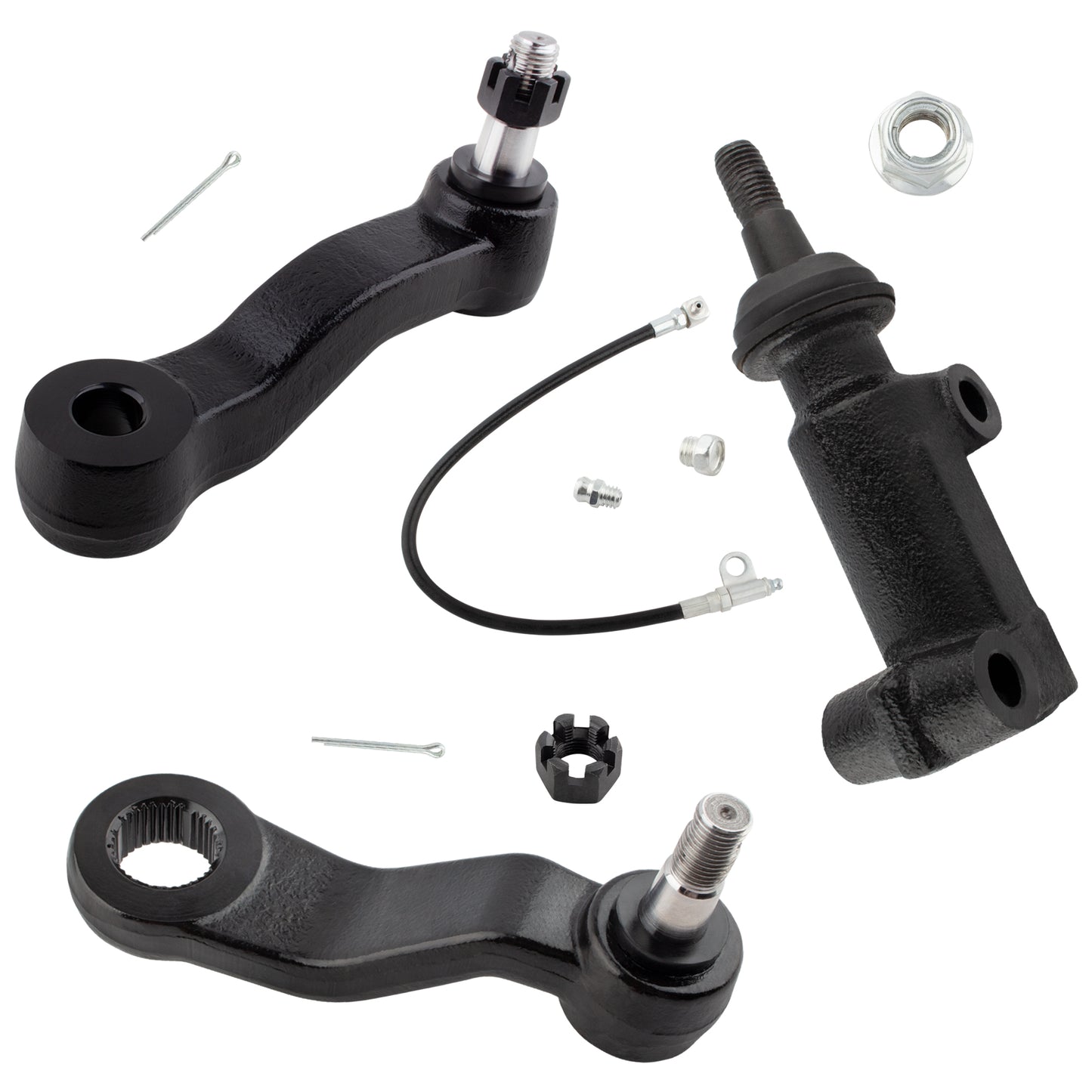 BOXI 3pcs Front Idler Arm Pitman Arm Idler Arm Bracket Kit Fits for Cadillac Escalade 2002-2006