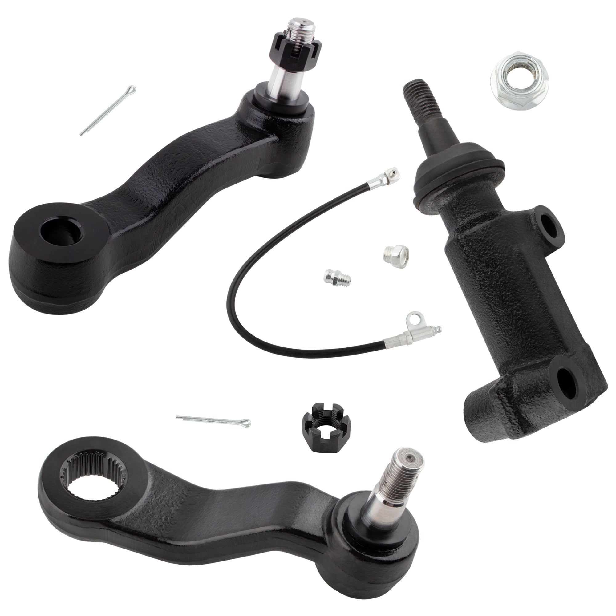 BOXI 3pcs Front Idler Arm Pitman Arm Idler Arm Bracket Kit Fits for Cadillac Escalade 2002-2006