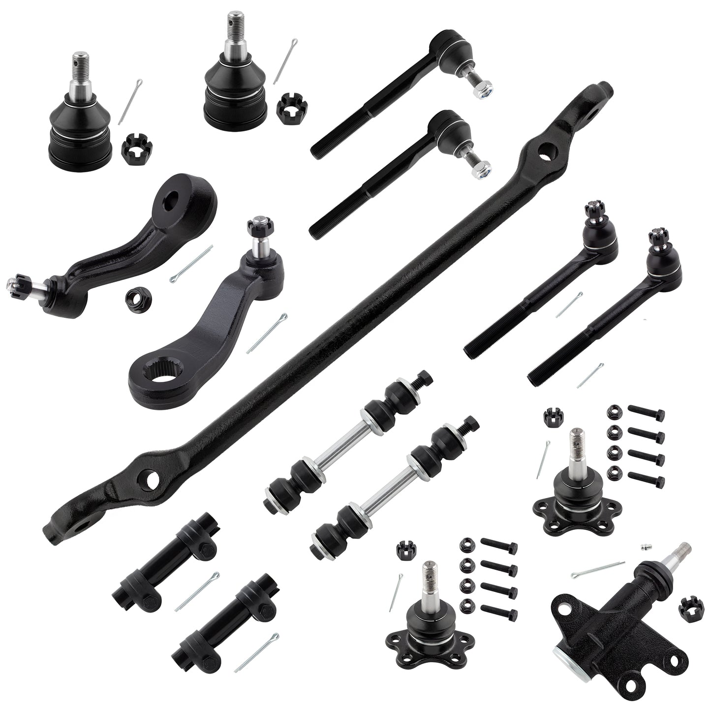 BOXI 16pc Ball Joints Tie Rods Pitman & Idler Arms Fits for Chevrolet for GMC C1500 Suburban C2500
