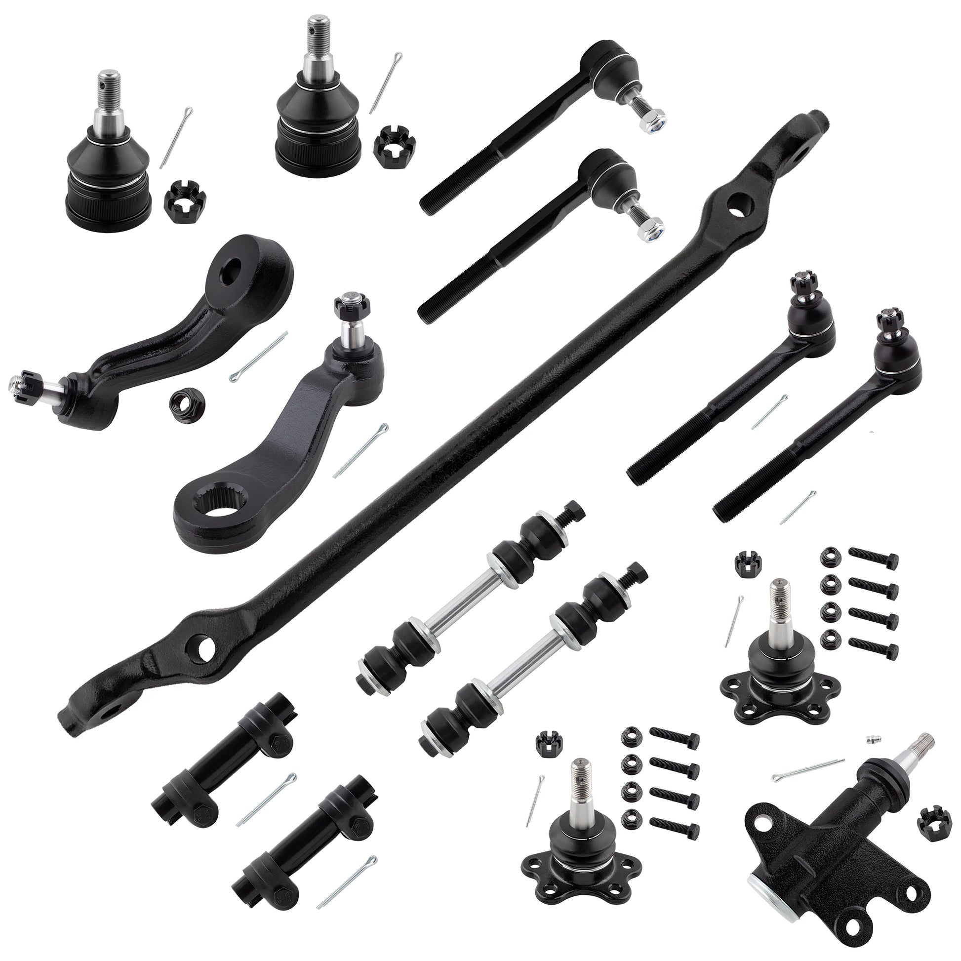 BOXI 16pc Ball Joints Tie Rods Pitman & Idler Arms Fits for Chevrolet for GMC C1500 Suburban C2500