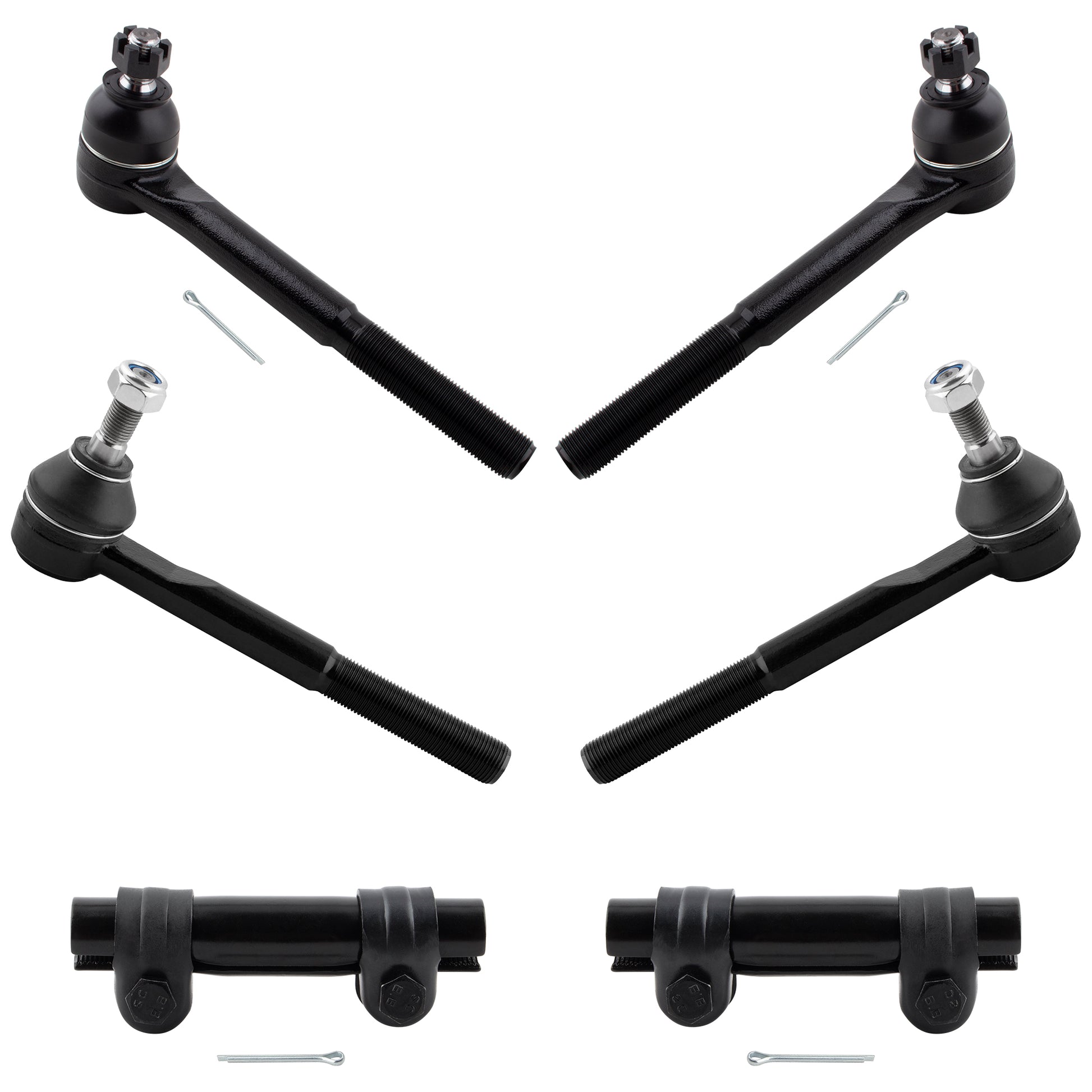 BOXI 6pc Front Inner Outer Tie Rod Sleeve Fit for Chevrolet for GMC C1500
