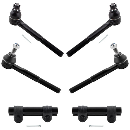BOXI 6pc Front Inner Outer Tie Rod Sleeve Fit for Chevrolet for GMC C1500