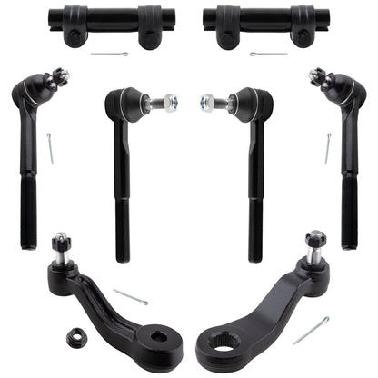 BOXI 8pc Front Tie Rods Pitman & Idler Arm Fit for Cadillac Escalade