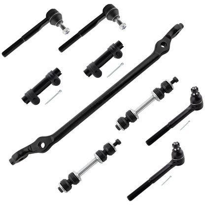 BOXI 9pc Tierod End Drag Center Link Adjustment Sleeve Sway Bar Stabilizer Set Fits for Chevrolet
