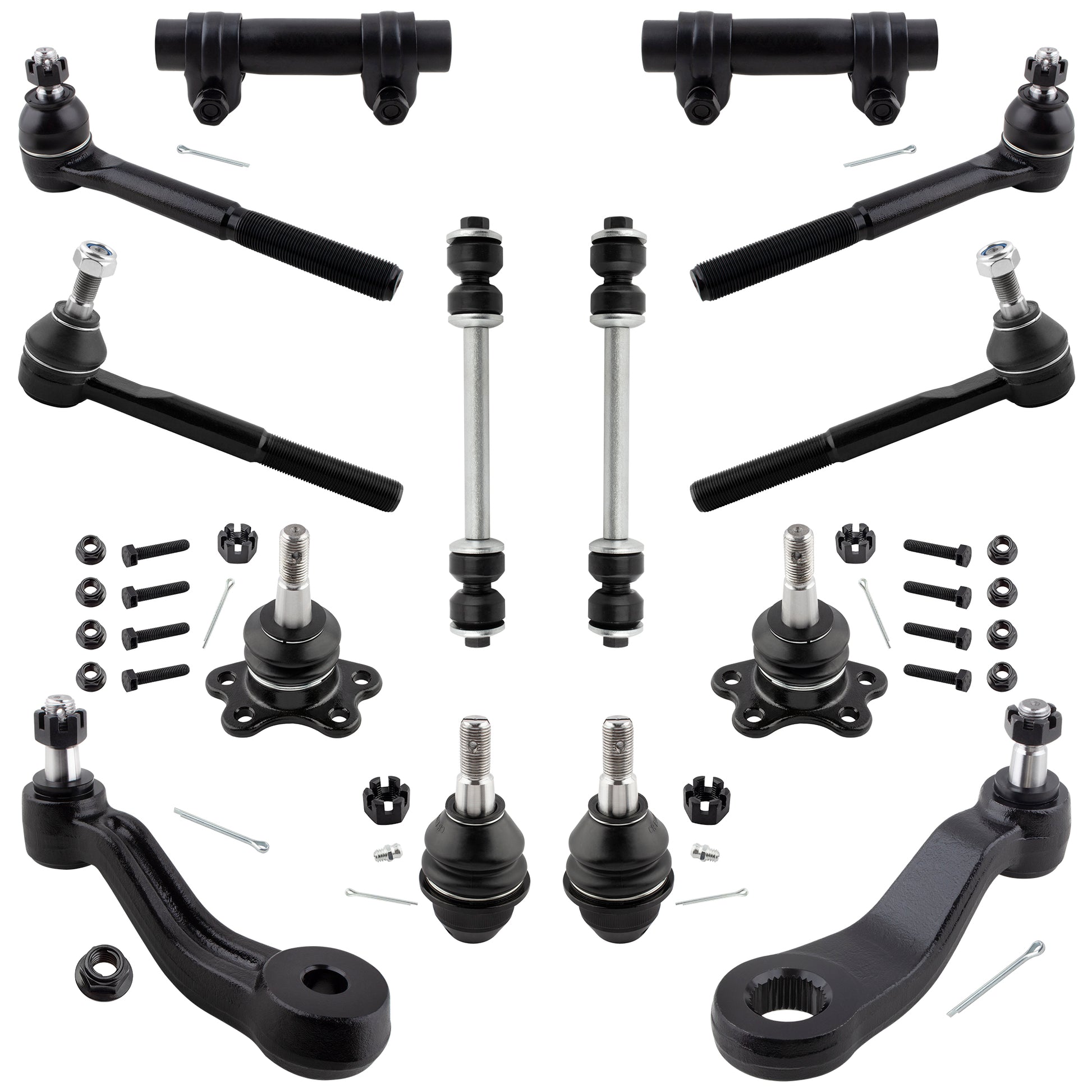 BOXI 14pc Front Ball Joints Idler Arm Pitman Arm Tie Rods Fits for Chevrolet