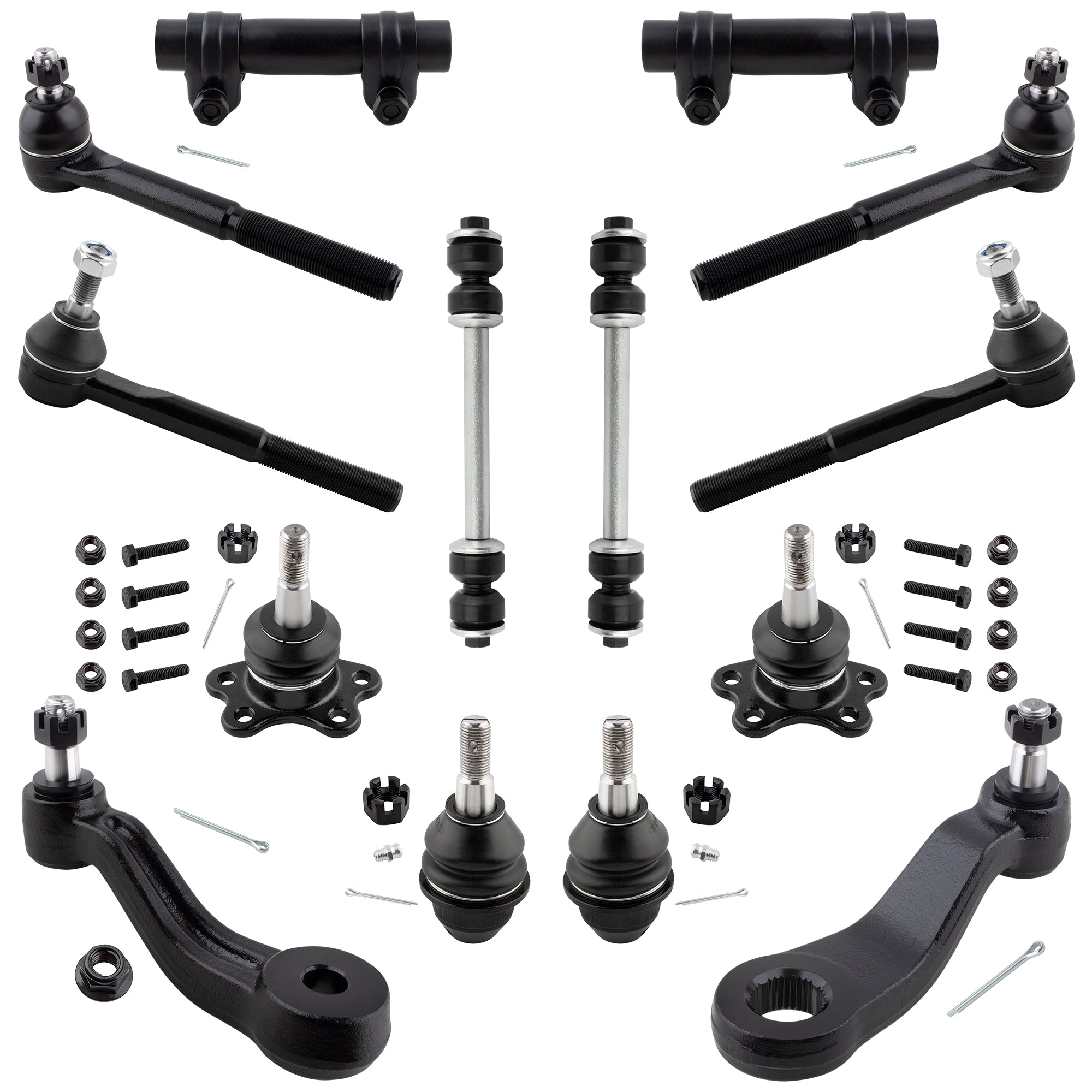 BOXI 14pc Front Ball Joints Idler Arm Pitman Arm Tie Rods Fits for Chevrolet