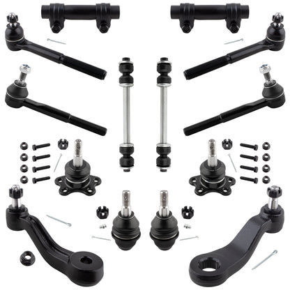 BOXI 14pc Front Ball Joints Idler Arm Pitman Arm Tie Rods Fits for Chevrolet