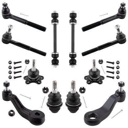 BOXI (Set of 12) Front Ball Joints Tie Rods Sway Bars Idler Pitman Arm Kit Fits for Chevrolet