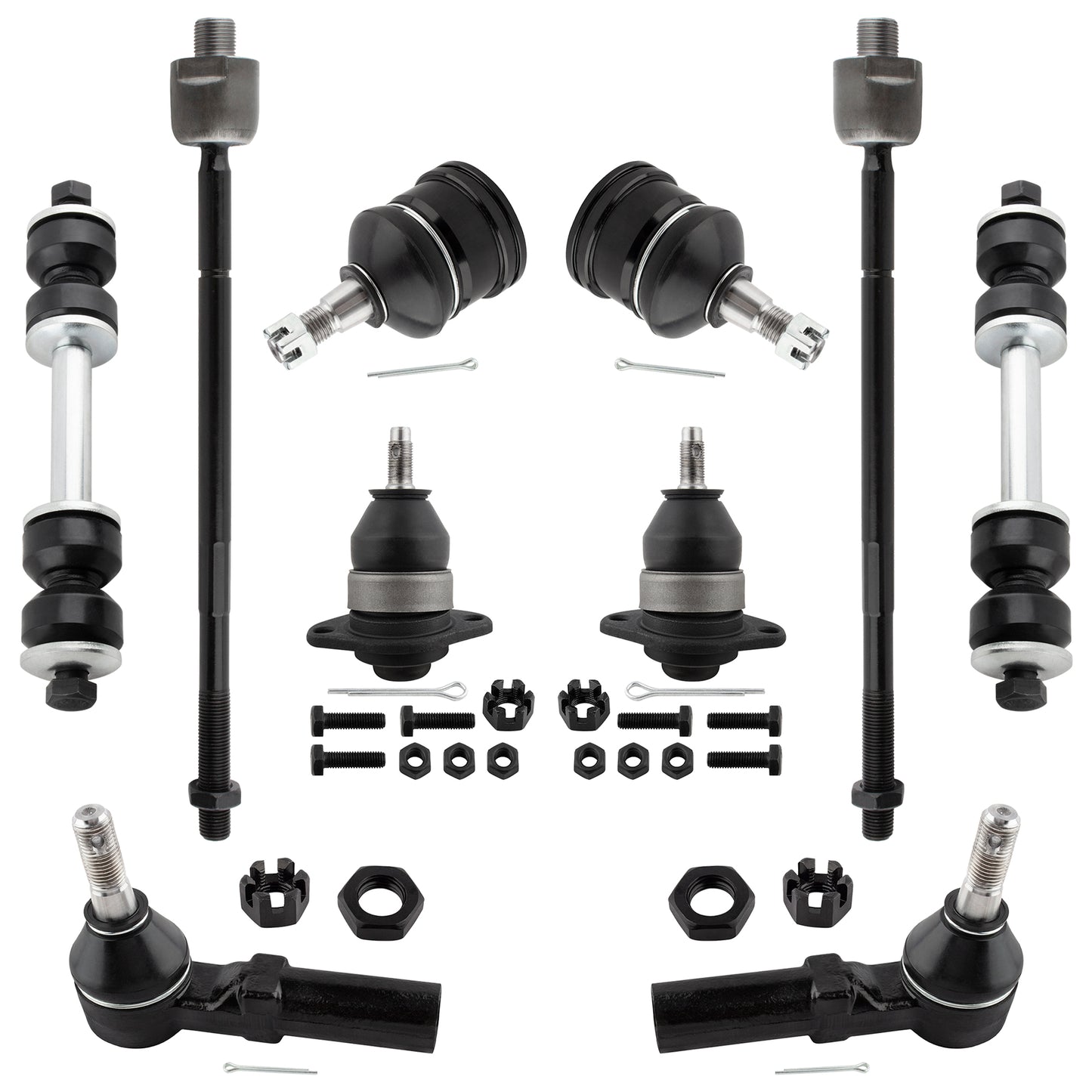 BOXI (Set of 10) Front Upper Lower Ball Joints Inner Outer Tie Rods Sway Bar End Links Kit Fits