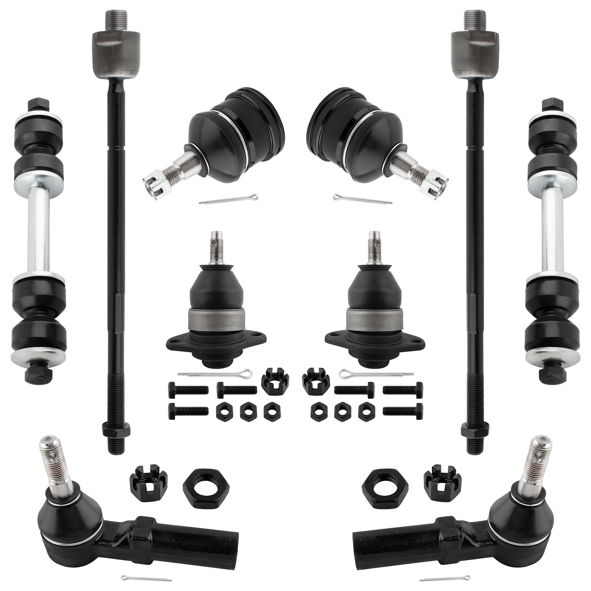 BOXI (Set of 10) Front Upper Lower Ball Joints Inner Outer Tie Rods Sway Bar End Links Kit Fits