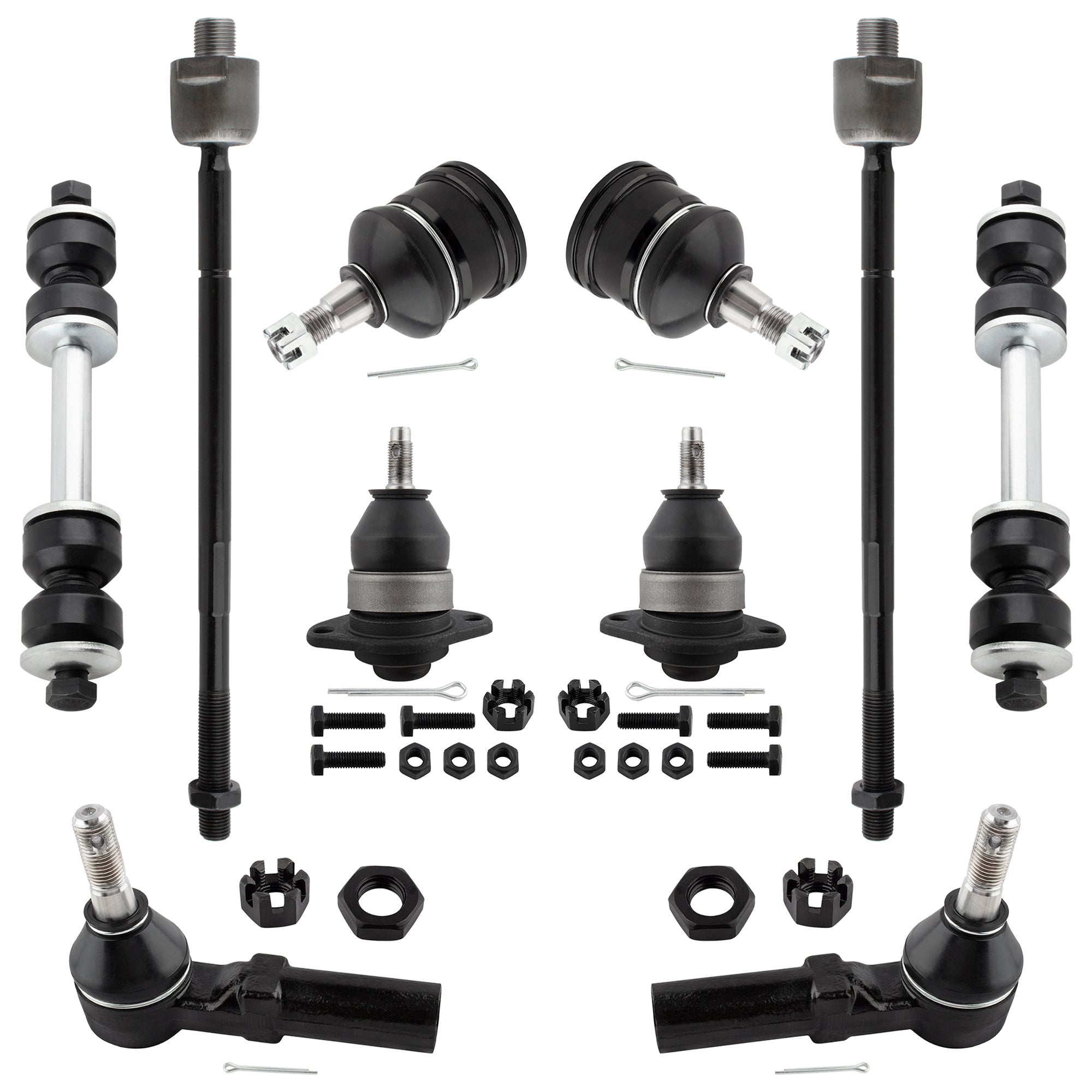 BOXI (Set of 10) Front Upper Lower Ball Joints Inner Outer Tie Rods Sway Bar End Links Kit Fits