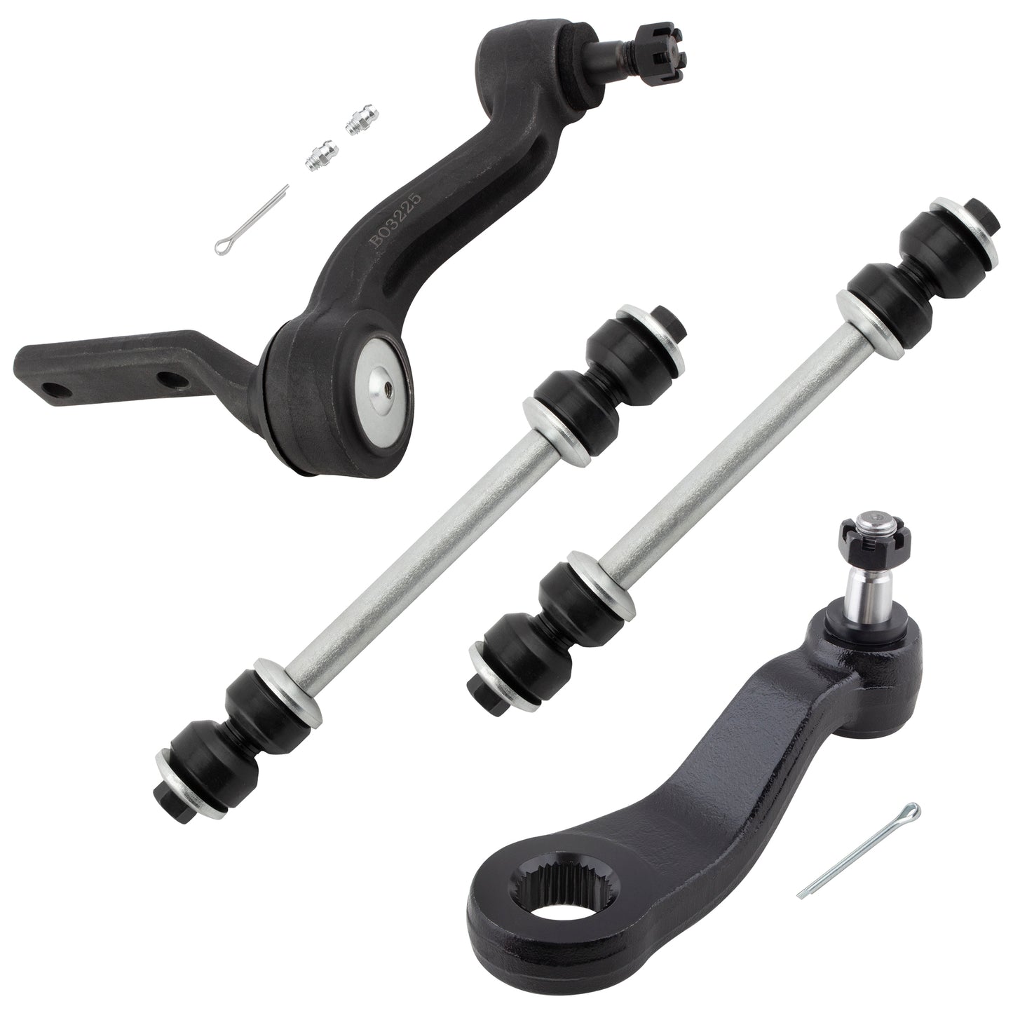 BOXI 4pcs 4WD Front Sway Bar Links Idler Arm Pitman Arm Kit Fits for Chevrolet for GMC K1500 K2500