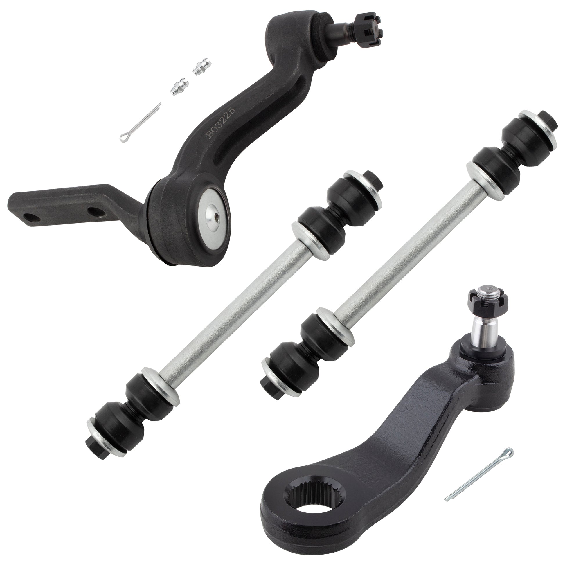 BOXI 4pcs 4WD Front Sway Bar Links Idler Arm Pitman Arm Kit Fits for Chevrolet for GMC K1500 K2500