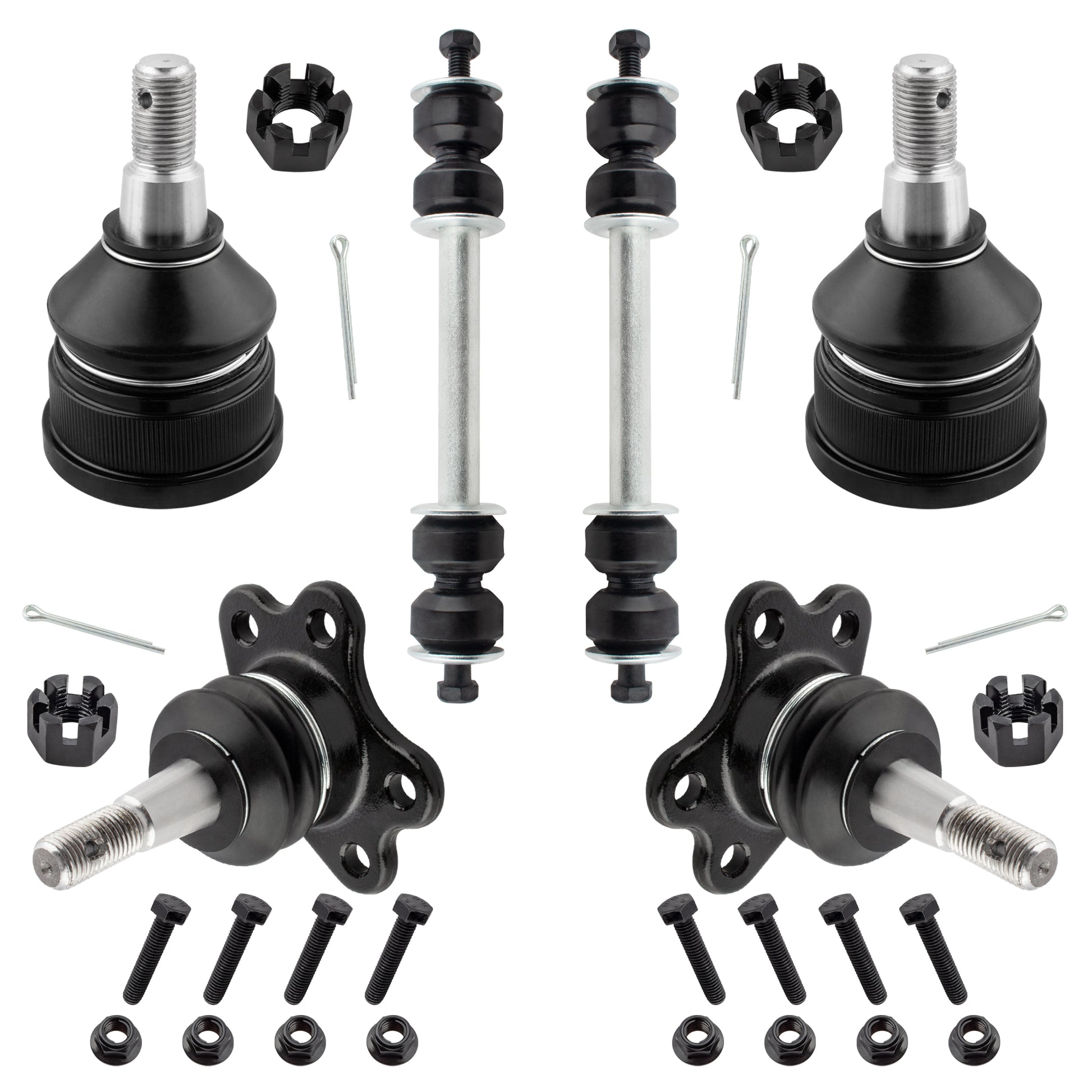 BOXI 6pc Front Upper Lower Ball Joints Sway Bar Links Fit for Chevrolet Express 1500