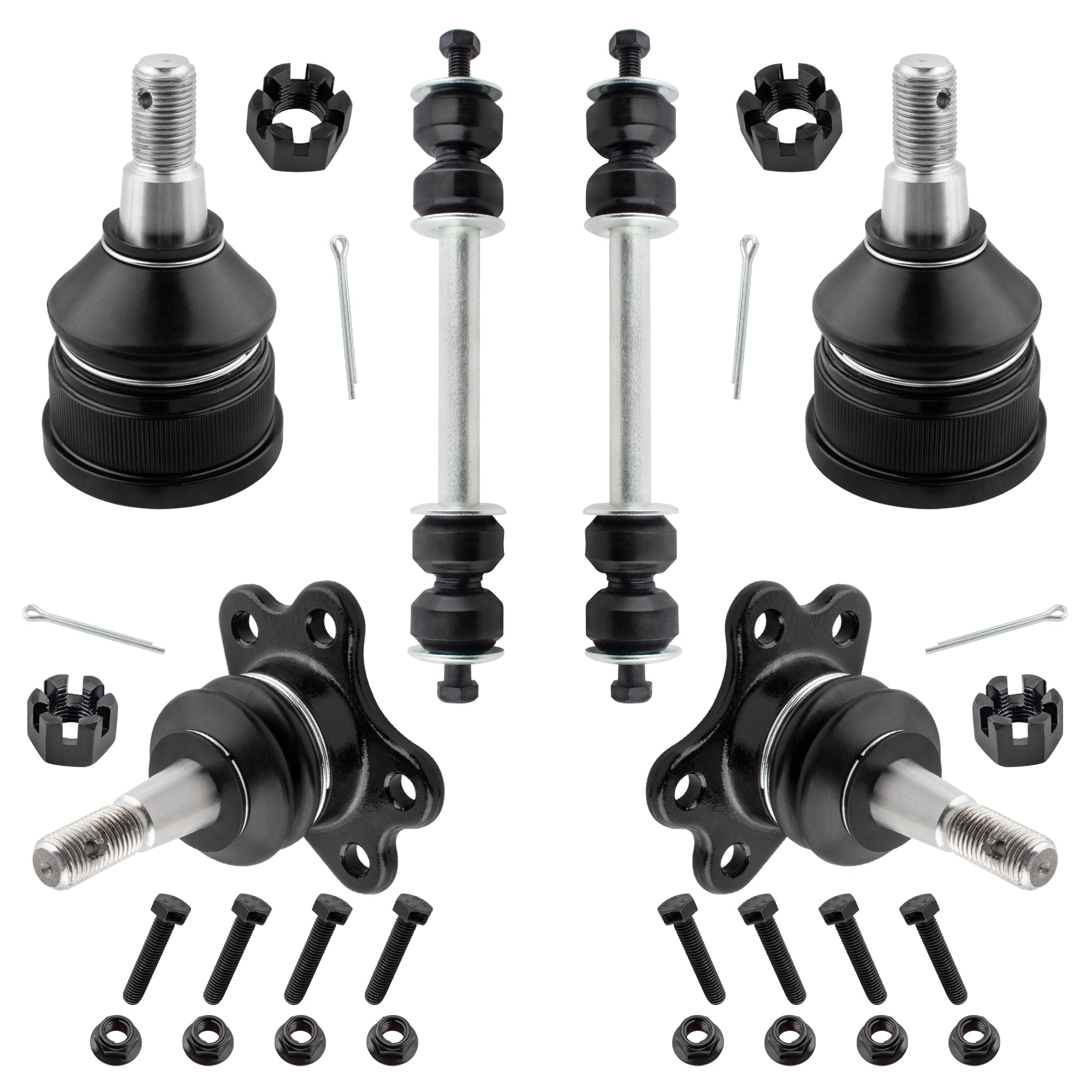 BOXI 6pc Front Upper Lower Ball Joints Sway Bar Links Fit for Chevrolet Express 1500