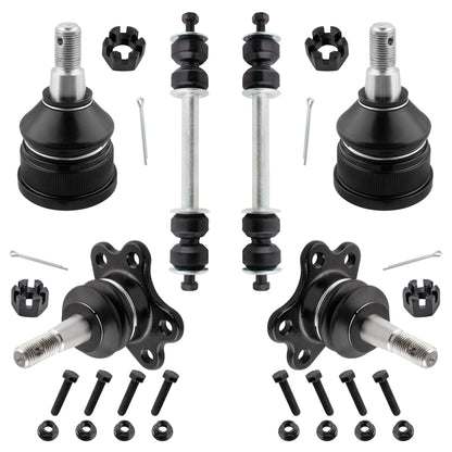 BOXI 6pc Front Upper Lower Ball Joints Sway Bar Links Fit for Chevrolet Express 1500