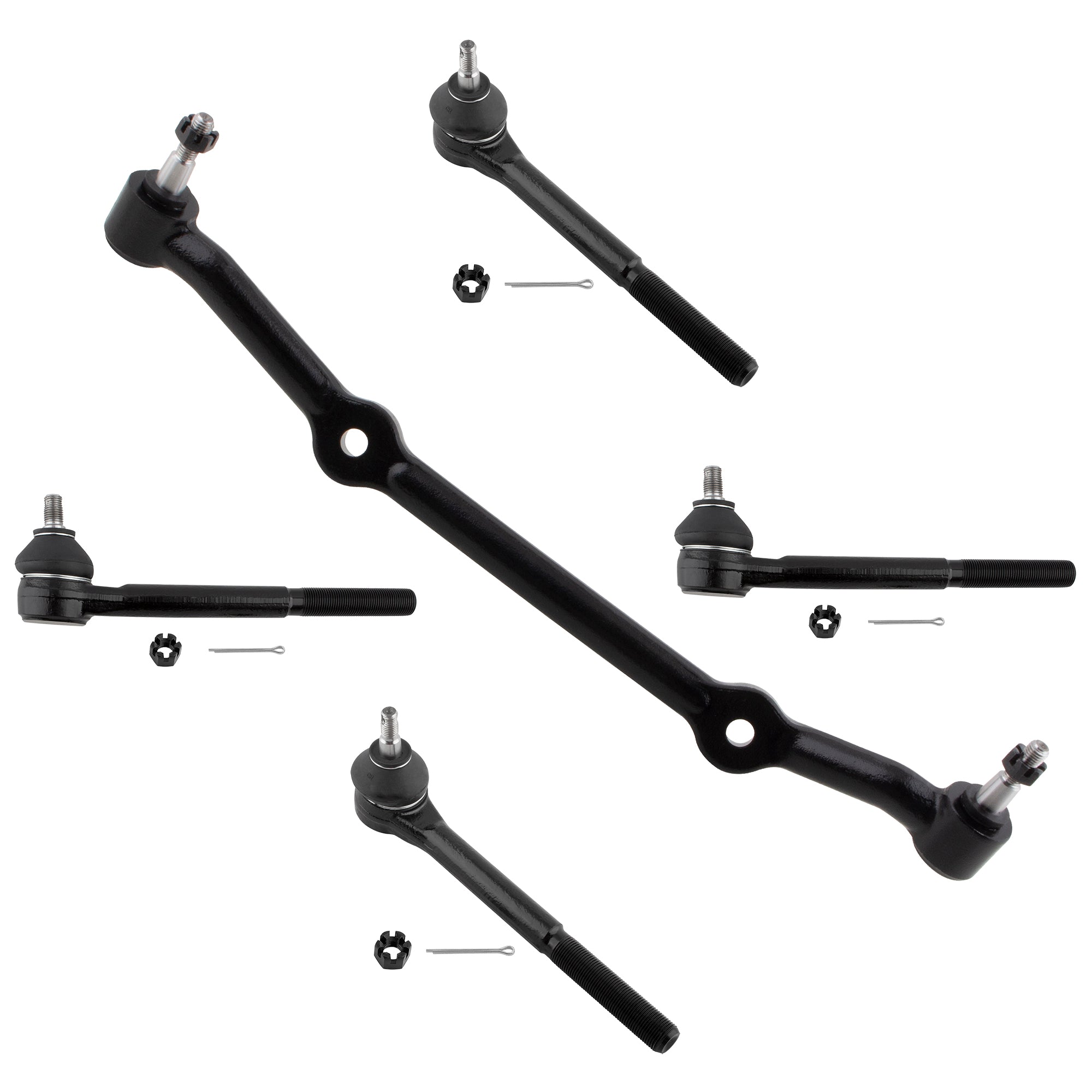 BOXI 5pc Front Inner Outer Tie Rod Ends + Center Link Fit for Chevrolet Blazer 1996-2005