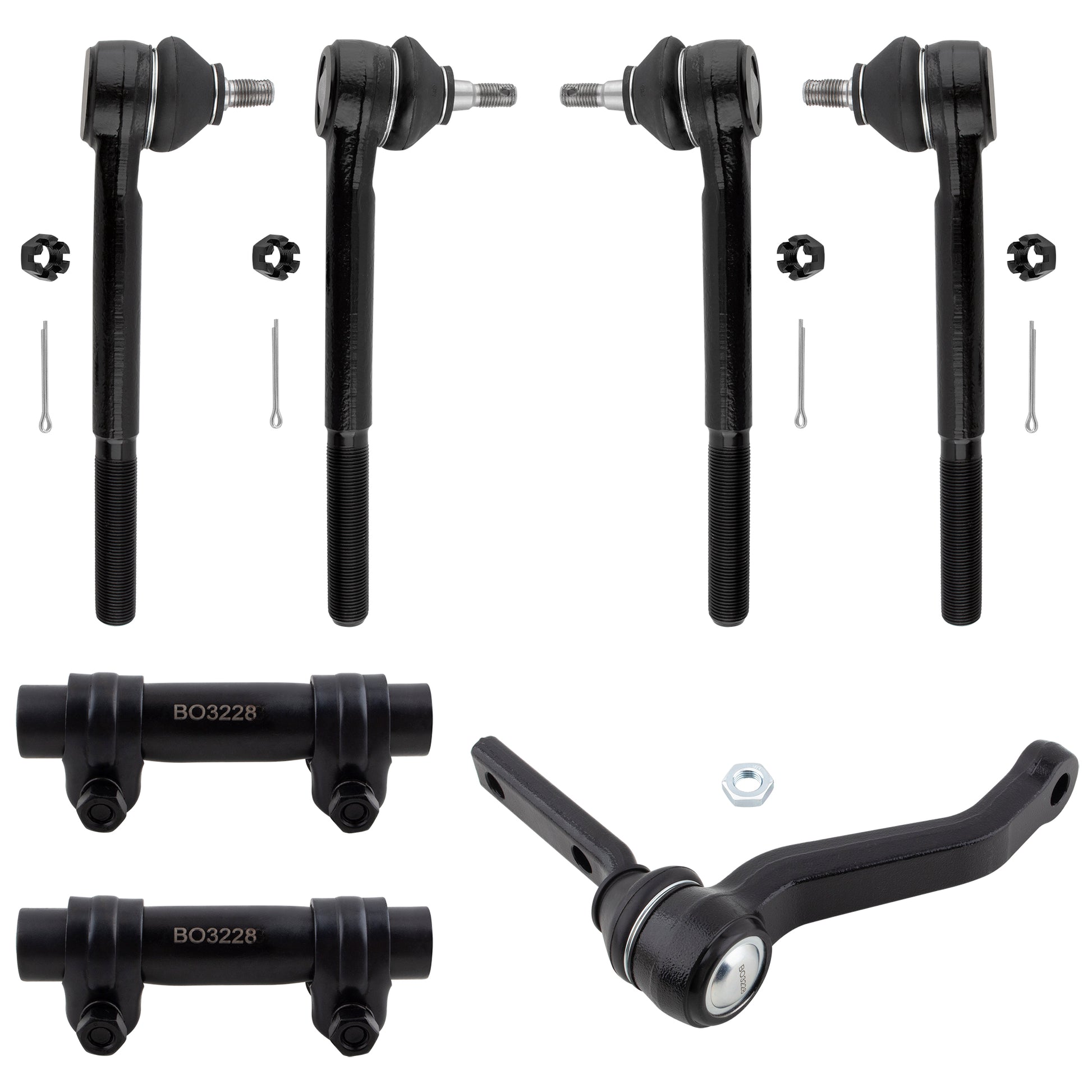 BOXI 7pcs Front Inner Outer Tie Rod Adjustment Sleeves Idler Arm Fits for Chevrolet Blazer 1996-2005