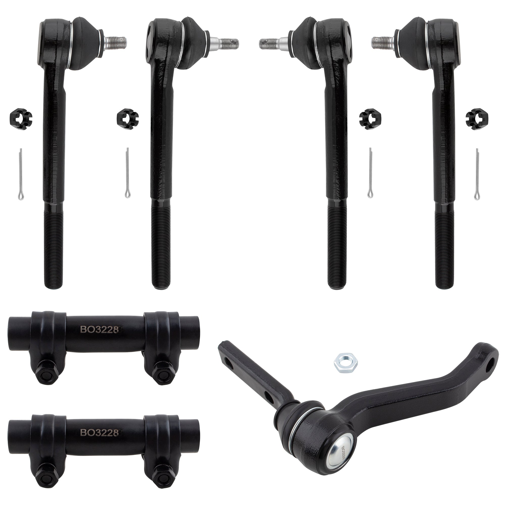 BOXI 7pcs Front Inner Outer Tie Rod Adjustment Sleeves Idler Arm Fits for Chevrolet Blazer 1996-2005