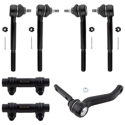 BOXI 7pcs Front Inner Outer Tie Rod Adjustment Sleeves Idler Arm Fits for Chevrolet Blazer 1996-2005