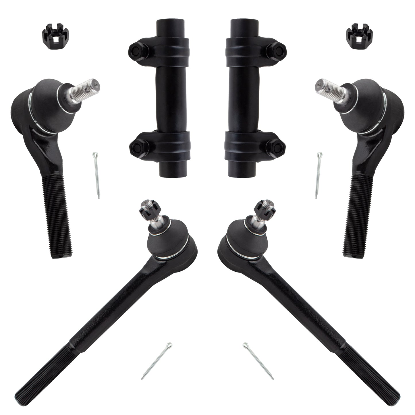 BOXI 6pcs Front Inner Outer Tie Rod Adjustment Sleeves Fits for Chevrolet Blazer 1998-2005 S10