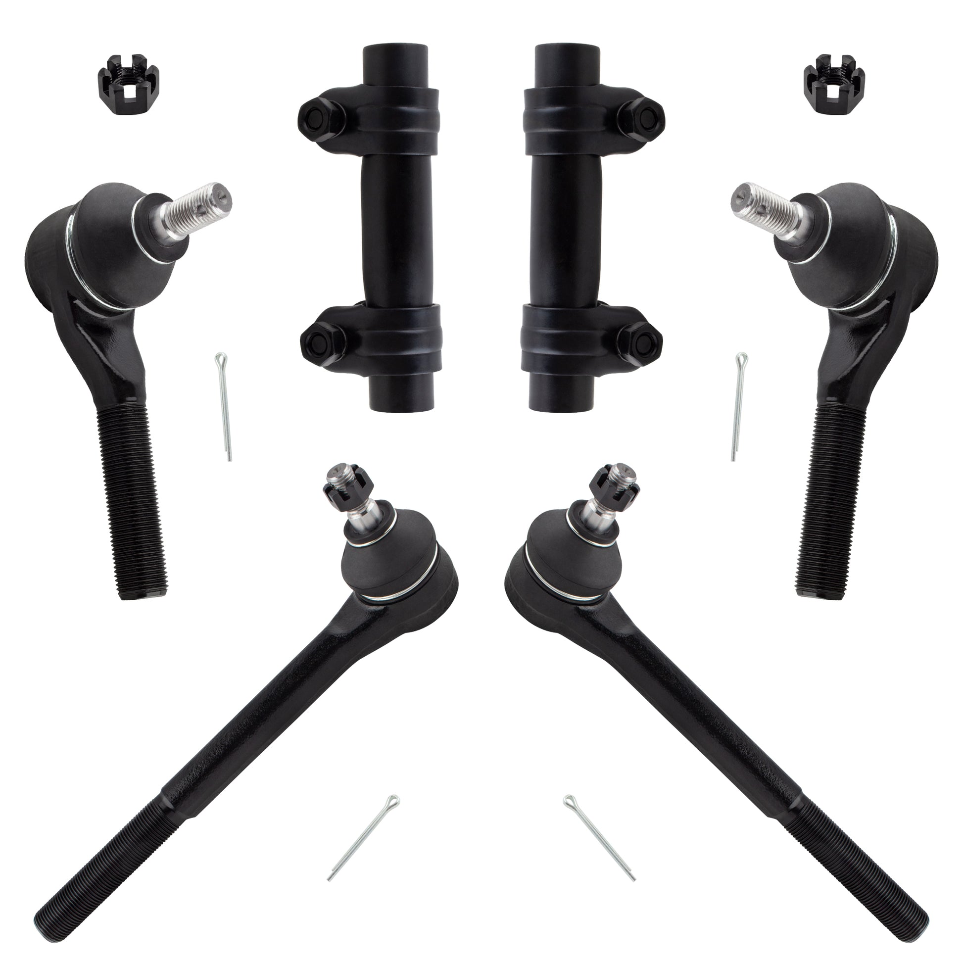BOXI 6pcs Front Inner Outer Tie Rod Adjustment Sleeves Fits for Chevrolet Blazer 1998-2005 S10