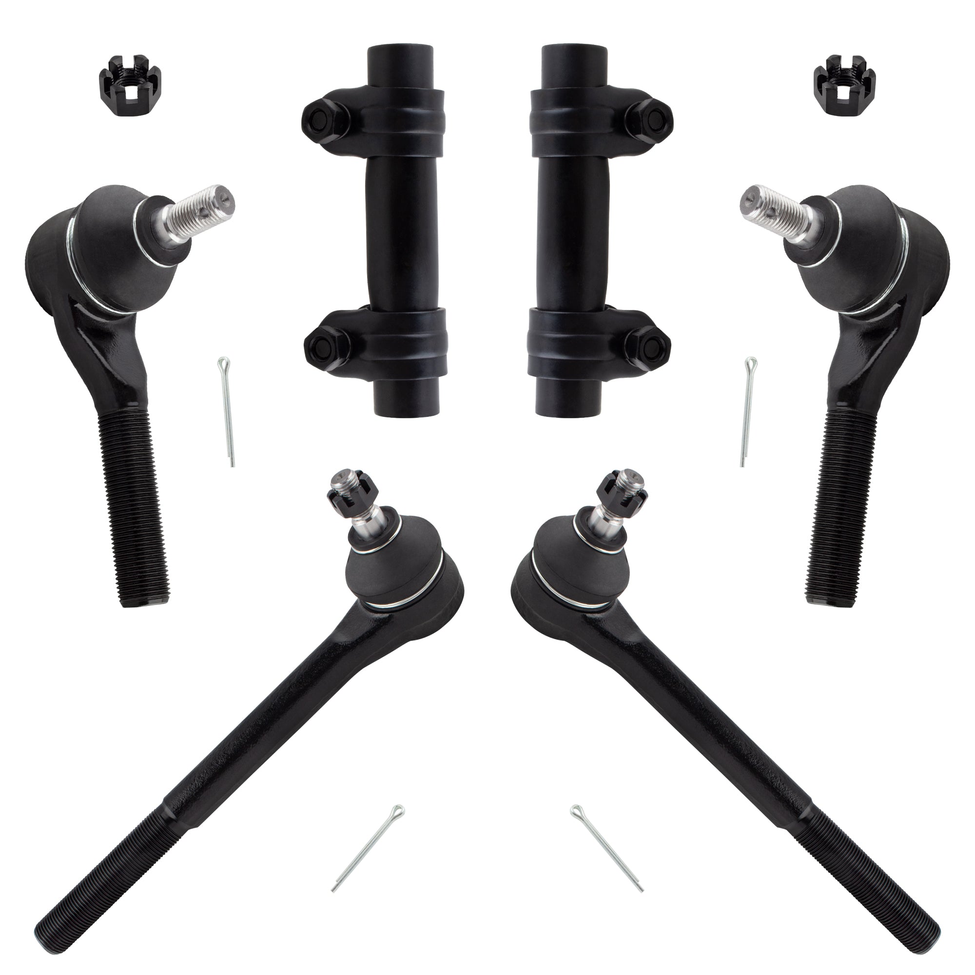 BOXI 6pcs Front Inner Outer Tie Rod Adjustment Sleeves Fits for Chevrolet Blazer 1998-2005 S10