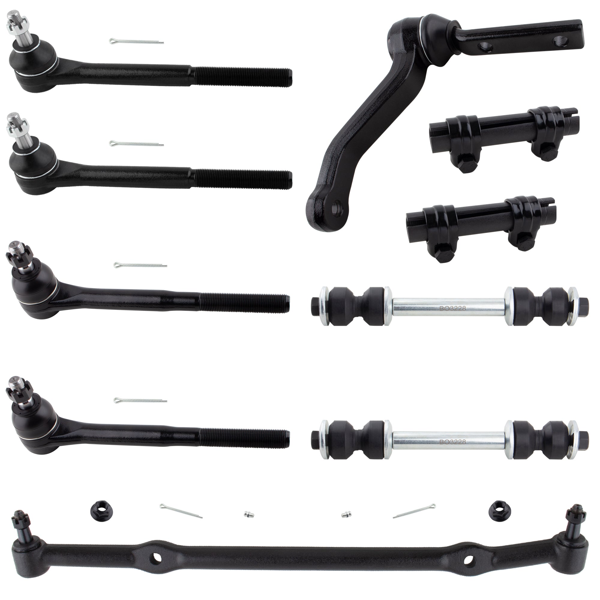BOXI 10pc Front Tie Rods Sway Bars Idler Arm Fit for Buick Regal GMC Caballero for Chevrolet El