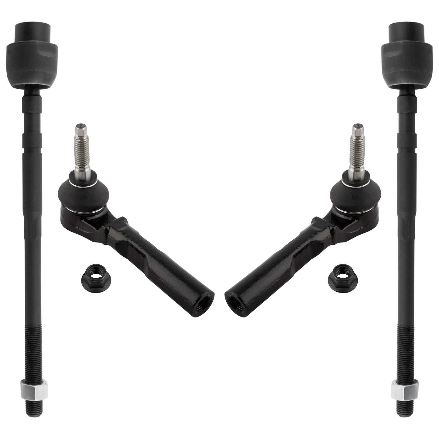 BOXI (Set of 4) Front Inner & Outer Tie Rod Ends Fits for Chevrolet Cavalier 1995-2005