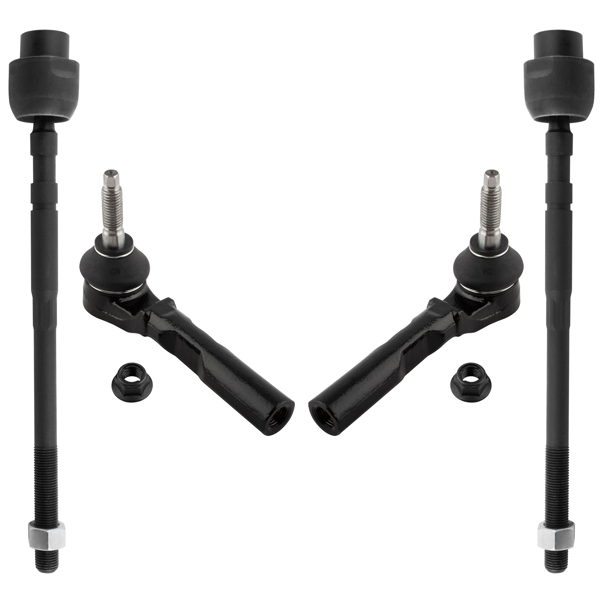 BOXI (Set of 4) Front Inner & Outer Tie Rod Ends Fits for Chevrolet Cavalier 1995-2005
