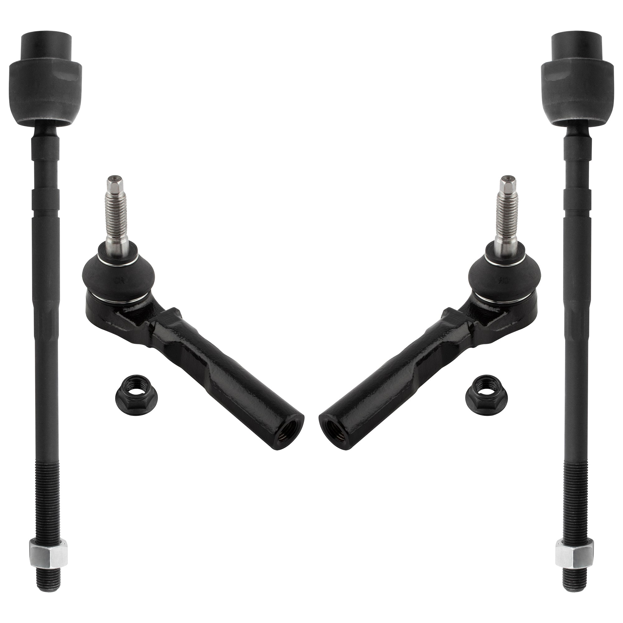 BOXI (Set of 4) Front Inner & Outer Tie Rod Ends Fits for Chevrolet Cavalier 1995-2005