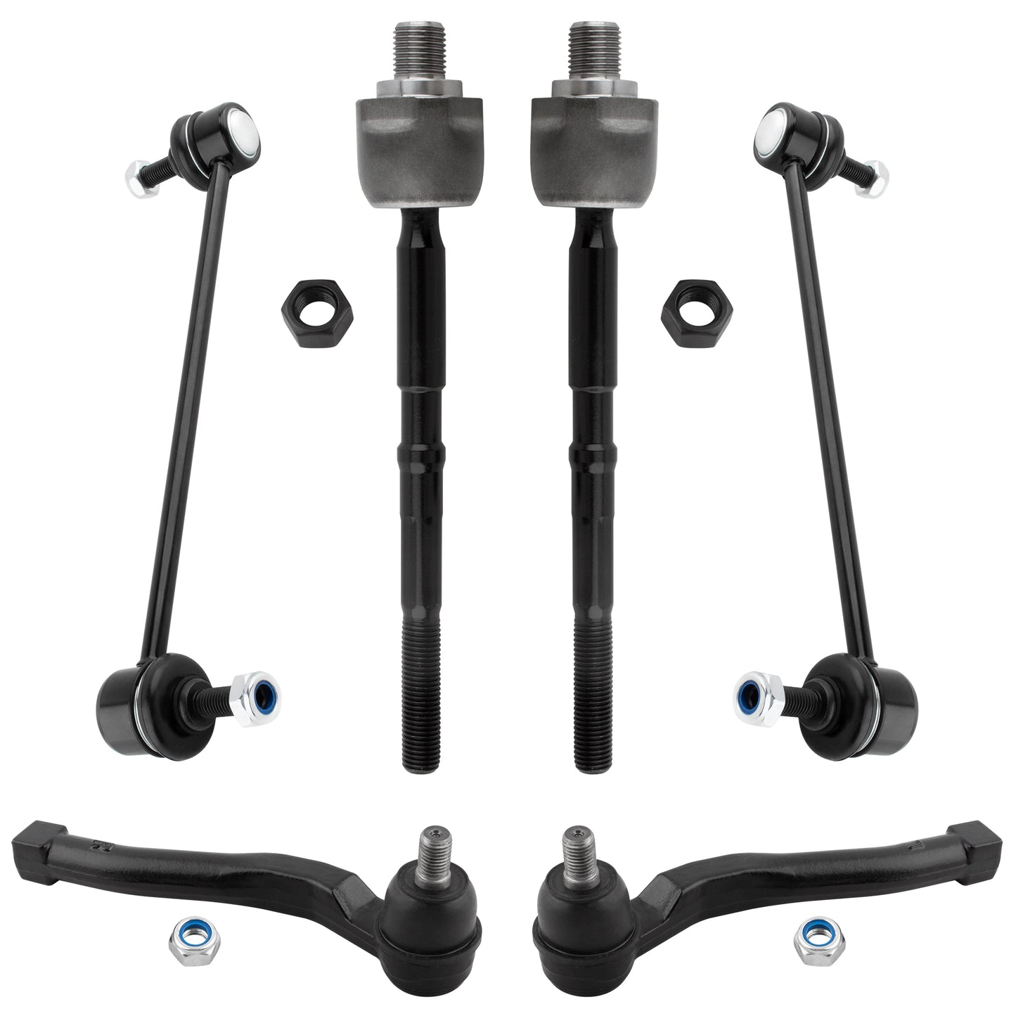 BOXI 6pcs Front Inner Outer Tie Rod Ends Sway Bar Link Fit for Chevrolet Aveo 2004-2011 Aveo5