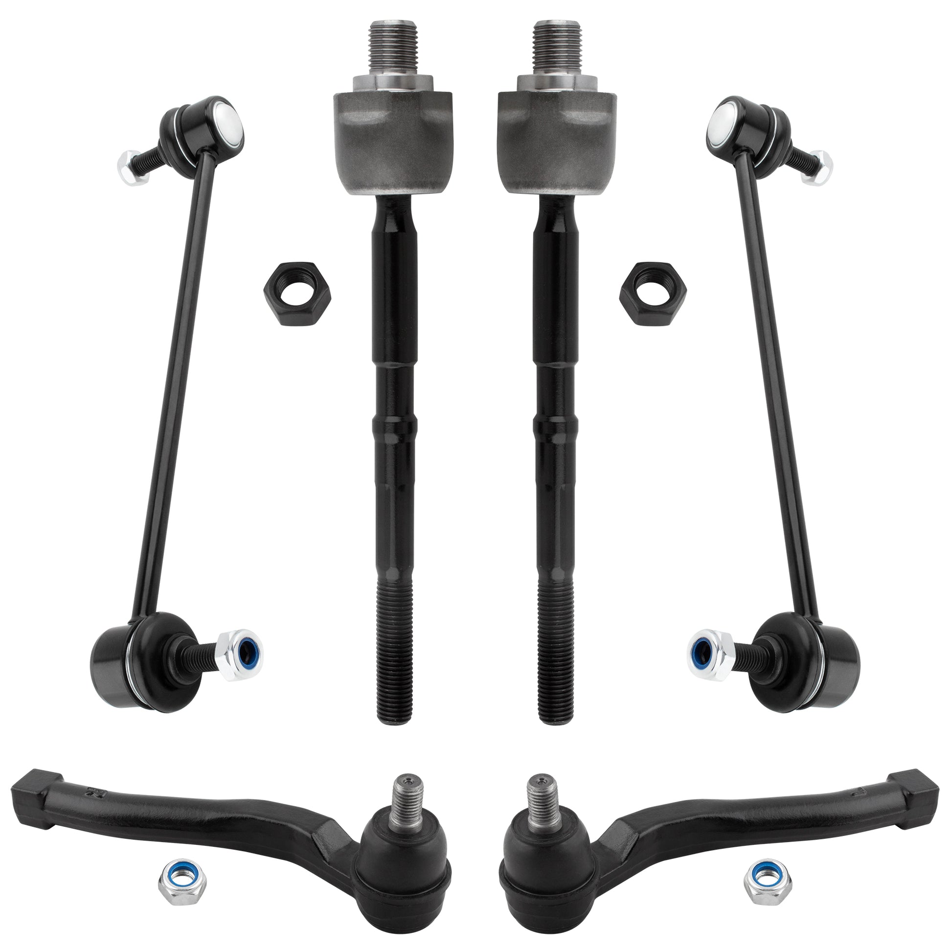 BOXI 6pcs Front Inner Outer Tie Rod Ends Sway Bar Link Fit for Chevrolet Aveo 2004-2011 Aveo5