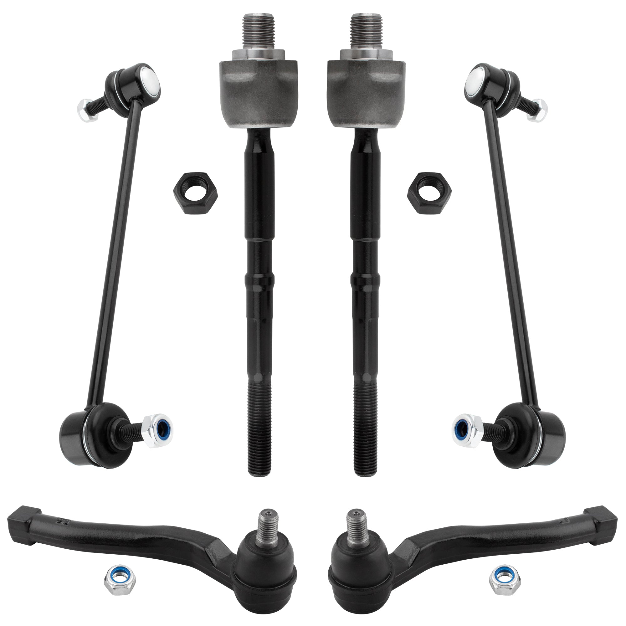BOXI 6pcs Front Inner Outer Tie Rod Ends Sway Bar Link Fit for Chevrolet Aveo 2004-2011 Aveo5