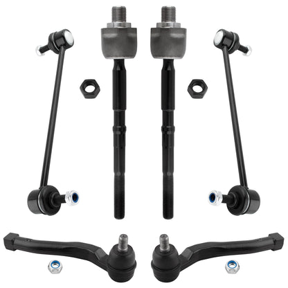 BOXI 6pcs Front Inner Outer Tie Rod Ends Sway Bar Link Fit for Chevrolet Aveo 2004-2011 Aveo5