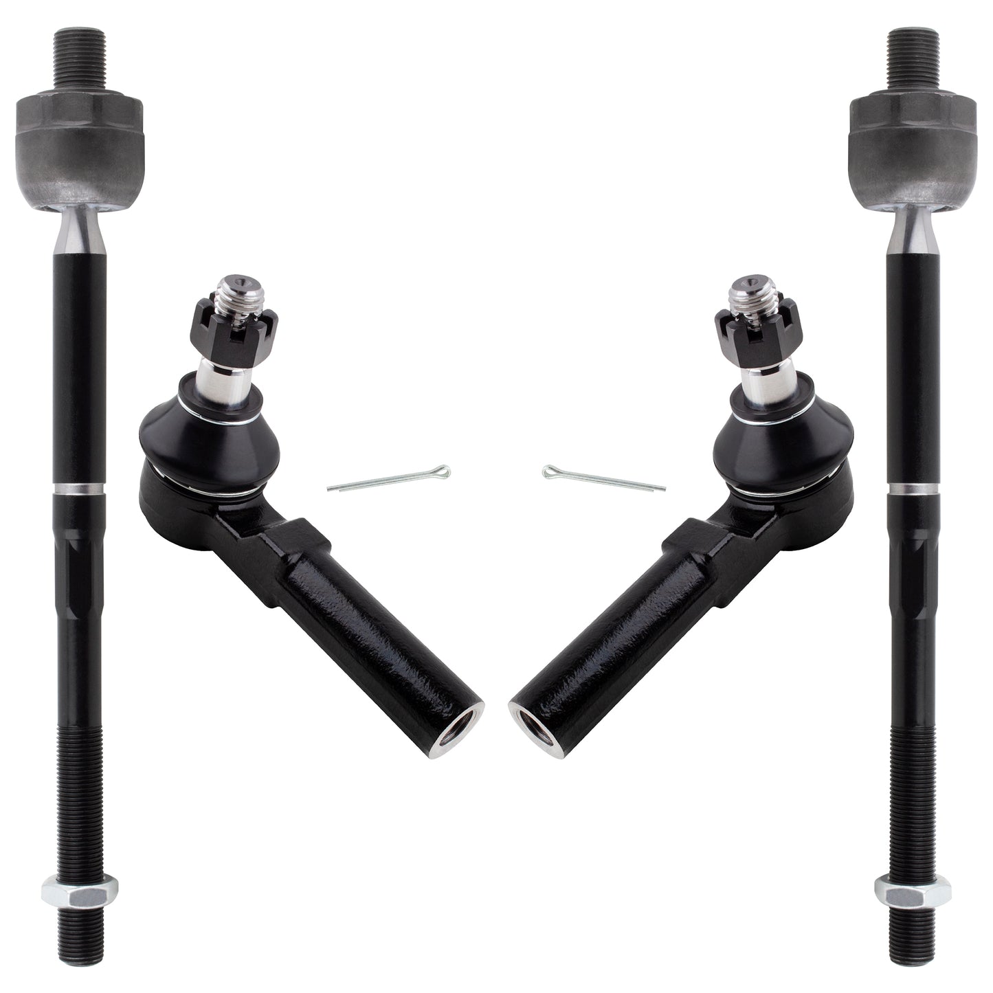 BOXI (Set of 4) Front Inner & Outer Tie Rod Ends Fits for Chevrolet Colorado 2006-2007