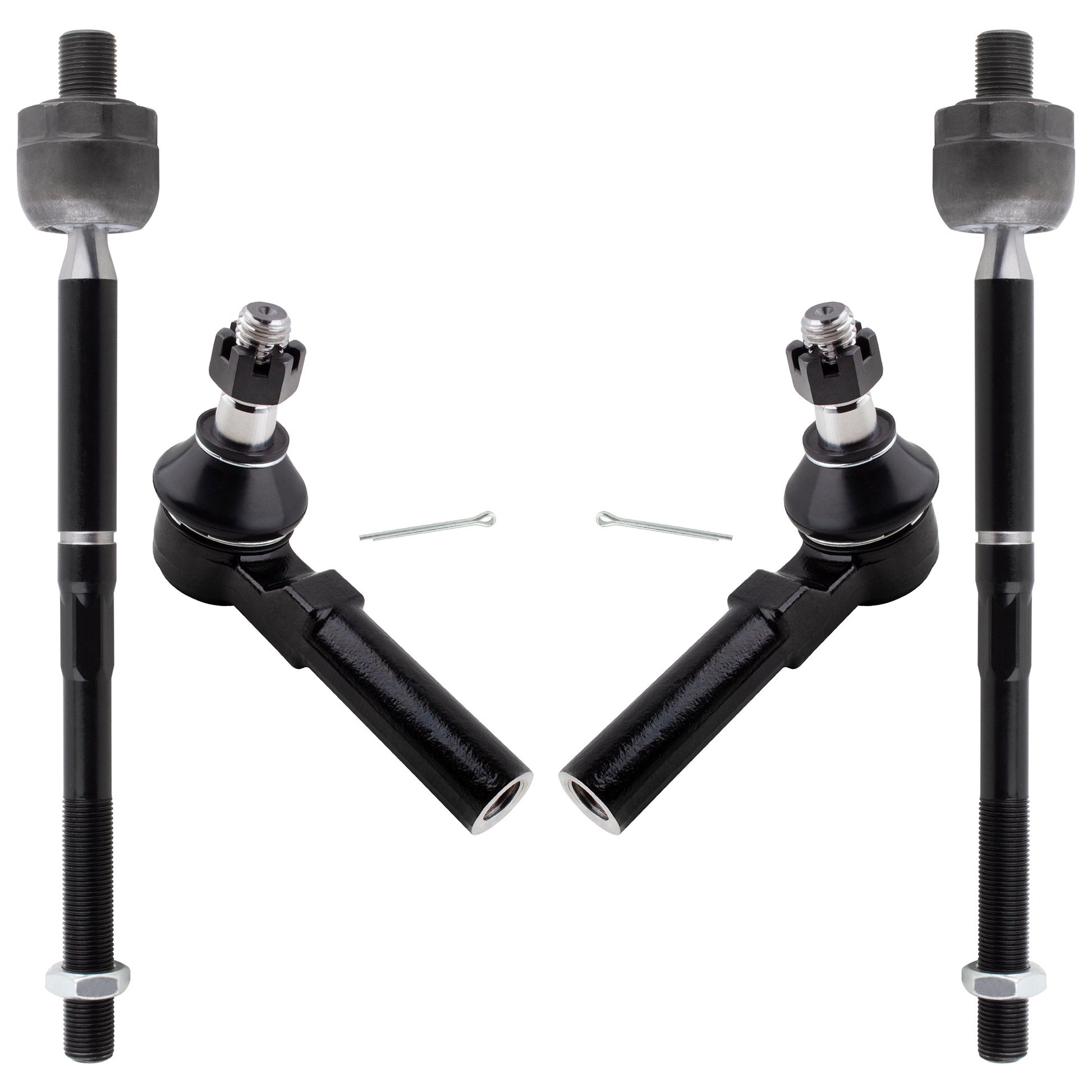 BOXI (Set of 4) Front Inner & Outer Tie Rod Ends Fits for Chevrolet Colorado 2006-2007