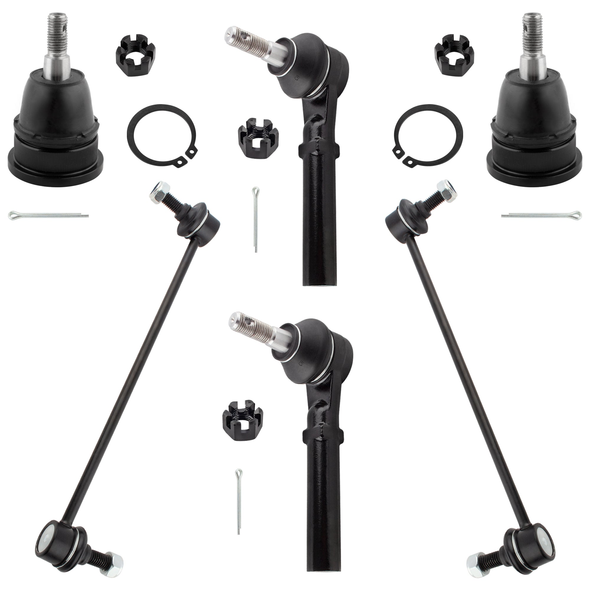BOXI 6pcs Sway Bar Outer Tie Rod Lower Ball Joint Fit for Chrysler Town & Country 2008-2016